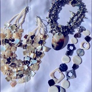 3- Shell & stone chips necklaces